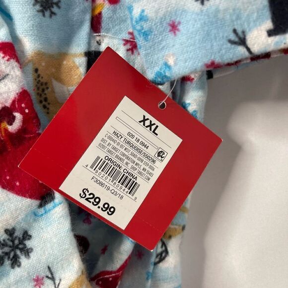 Target Wondershop Women's Light Blue Santa Notch Collar Button up Coat Style Paj - Picture 13 of 14